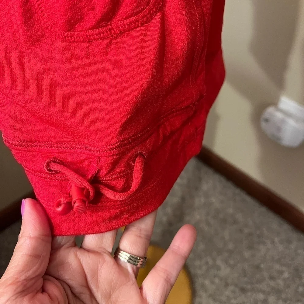 Lululemon Red Drawstring Workout Tank Top Sz 6